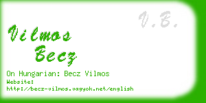 vilmos becz business card